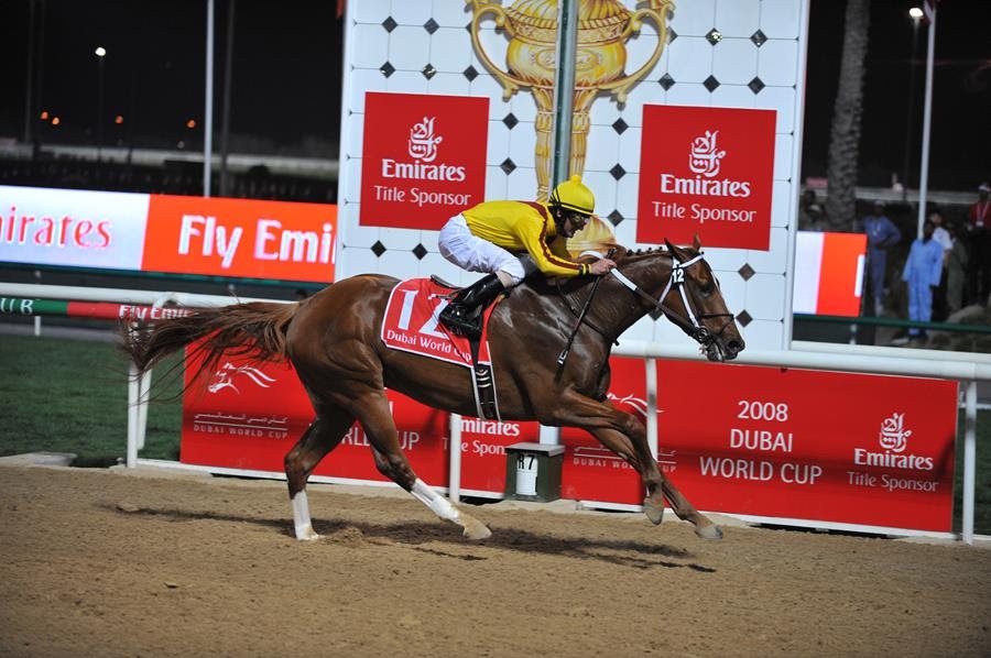 Curlin Wins The Thirteenth Running Of The Dubai World Cup In 2008 Past The Wire 8623