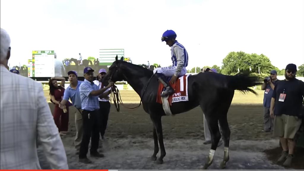 Geaux Rocket Ride after winning The Haskell, Geo Sette, Past the Wire