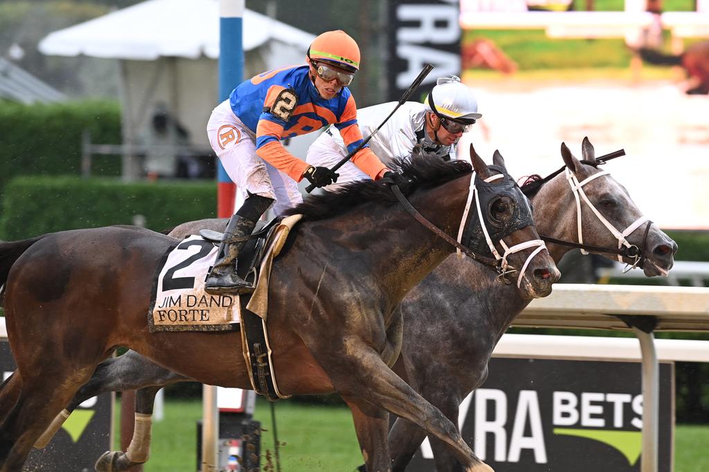 Forte winning the 2023 Jim Dandy. (Adam Coglianese/NYRA)