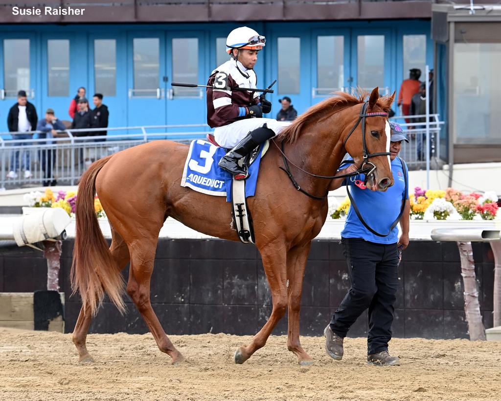 Memorialize looking elegant and relaxed after her victory with Manny Franco. (Susie Raisher)