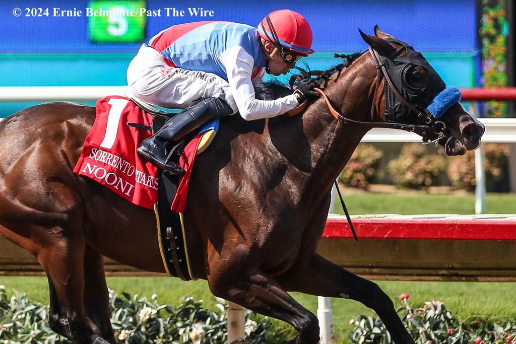 Barnes stablemate Nooni winning the Sorrento. (Ernie Belmonte/Past The Wire)