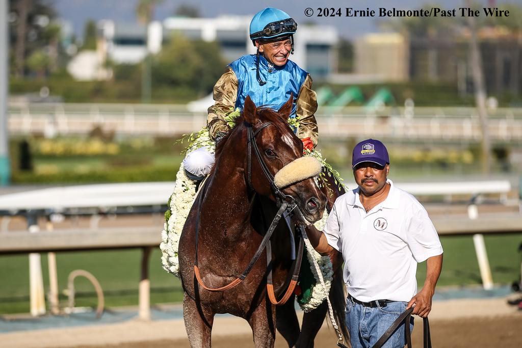 Smith aboard Subsanador winning the Grade 1,California Crown. (Ernie Belmonte/Past The Wire)