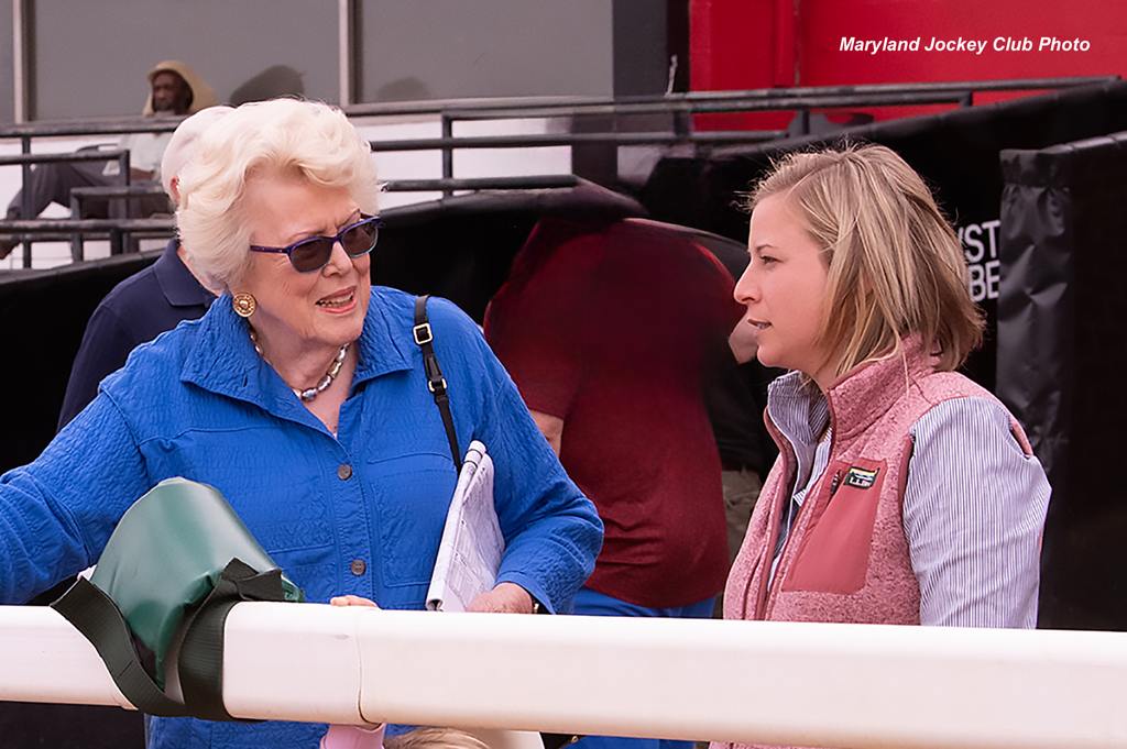 Mrs. Charles (left) with trainer Brittany Russell. (MJC Photo)