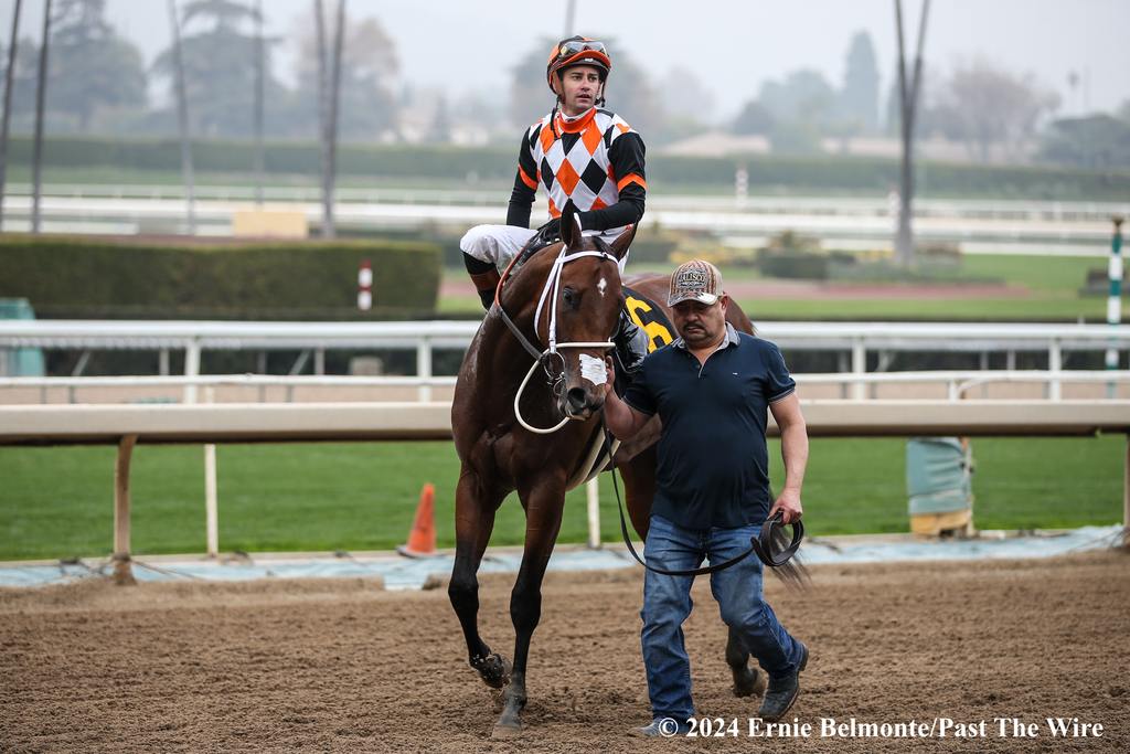 Flavien Prat earns record-extending 82nd stakes win this year. (Ernie Belmonte/Past The Wire)