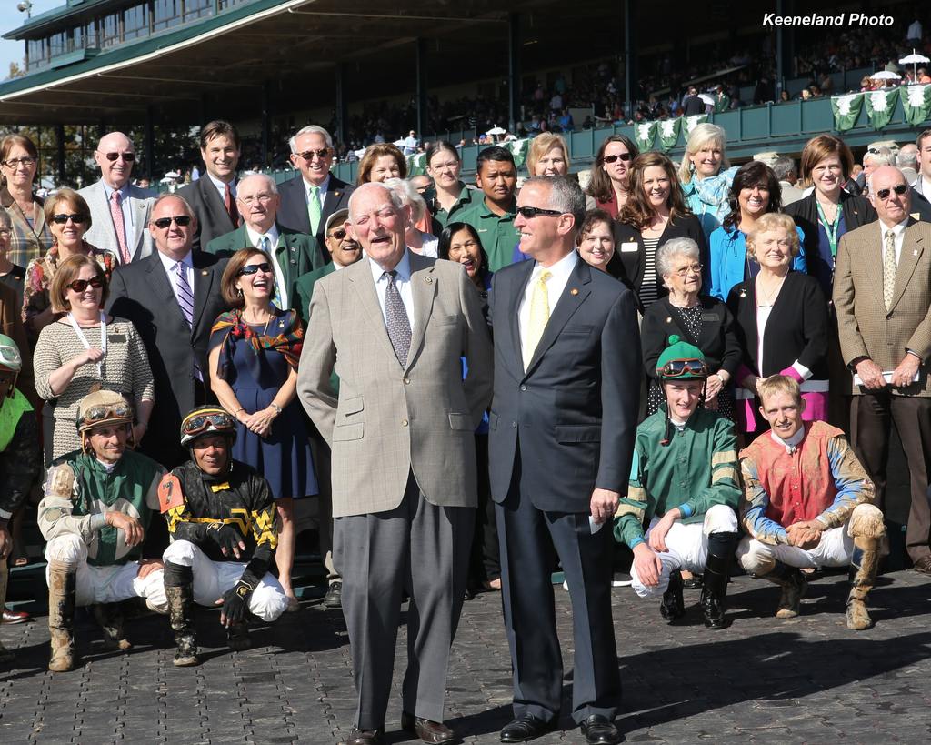 Oct. 28, 2016, Ted Bassett celebrates his 94th birthday at Keeneland. (Coady Photography)