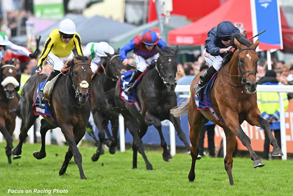 Ryan Moore wins the 2024 G1 Derby Stakes (2400m) at Epsom. (Focus on Racing Photo)