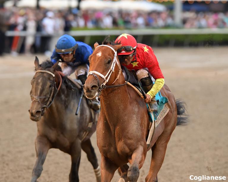 Tappan Street bests Sovereignty in the 2024 Curlin Florida Derby. (Coglianese)