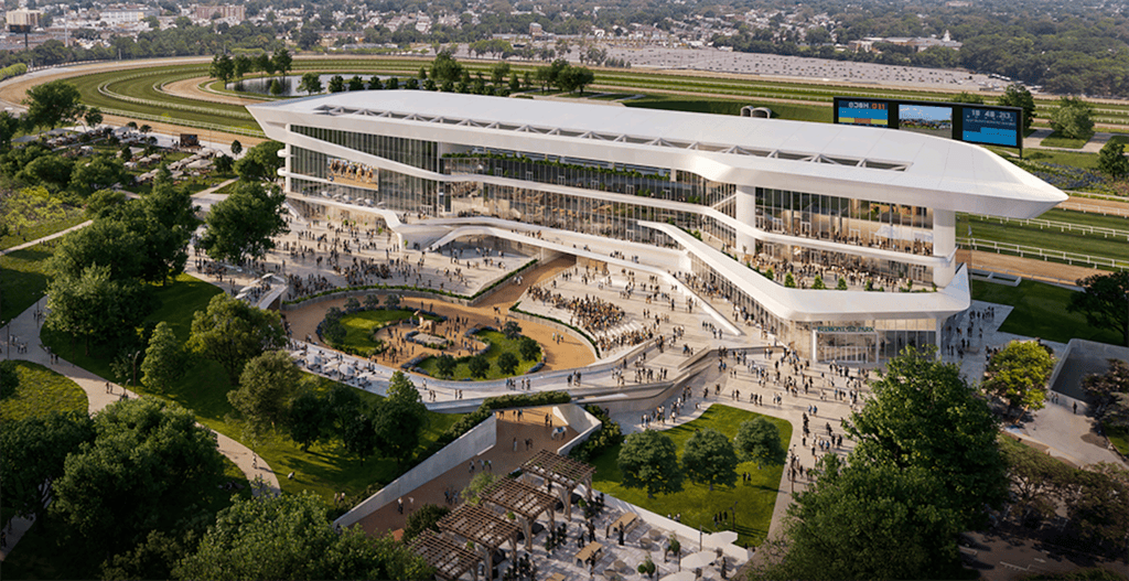 Rendering of the new Belmont Park. (NYRA Image)