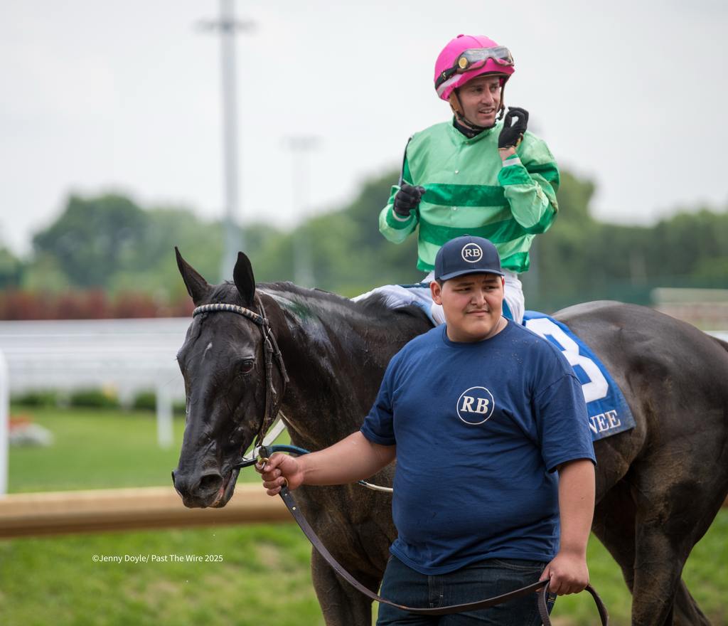 Royal Spa and Prat head to the winner’s circle. (Jenny Doyle/Past The Wire)
