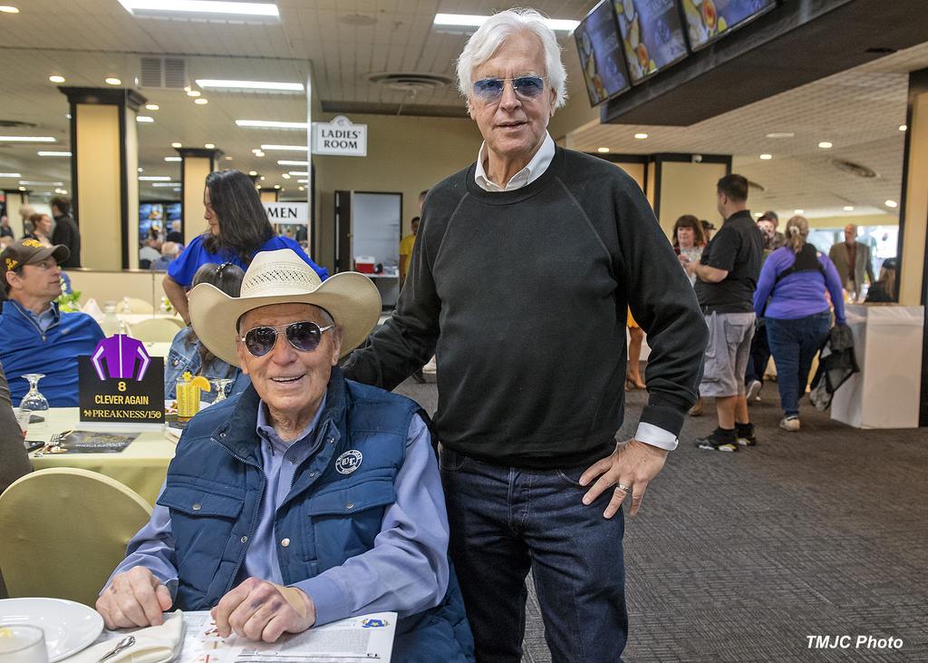 D. Wayne Lukas and Bob Baffert at the Alibi Breakfast. (TMJC Photo)