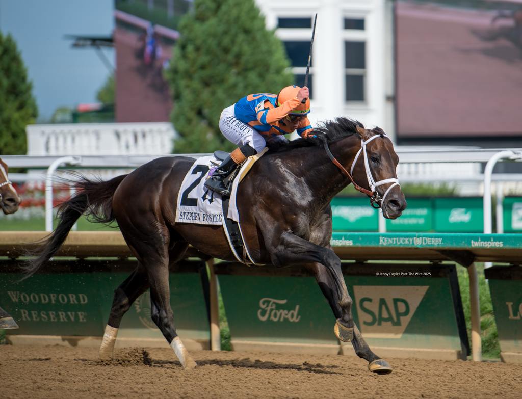 Mindframe beats Sierra leone to win The Stephen Foster at Churchill Downs, a Breeders' Cup Classic win and you're in race, Jenny Doyle, Past the Wire
