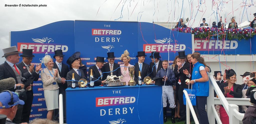 Betfred Derby presentation at Epsom. (Breandán Ó hUallacháin photo)