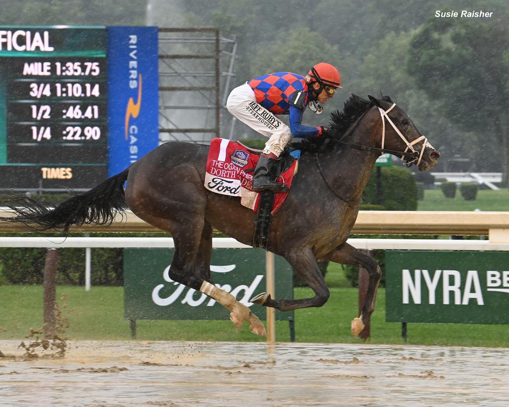 Dorth Vader received a patient ride by Hall of Famer John Velazquez. (Susie Raisher)