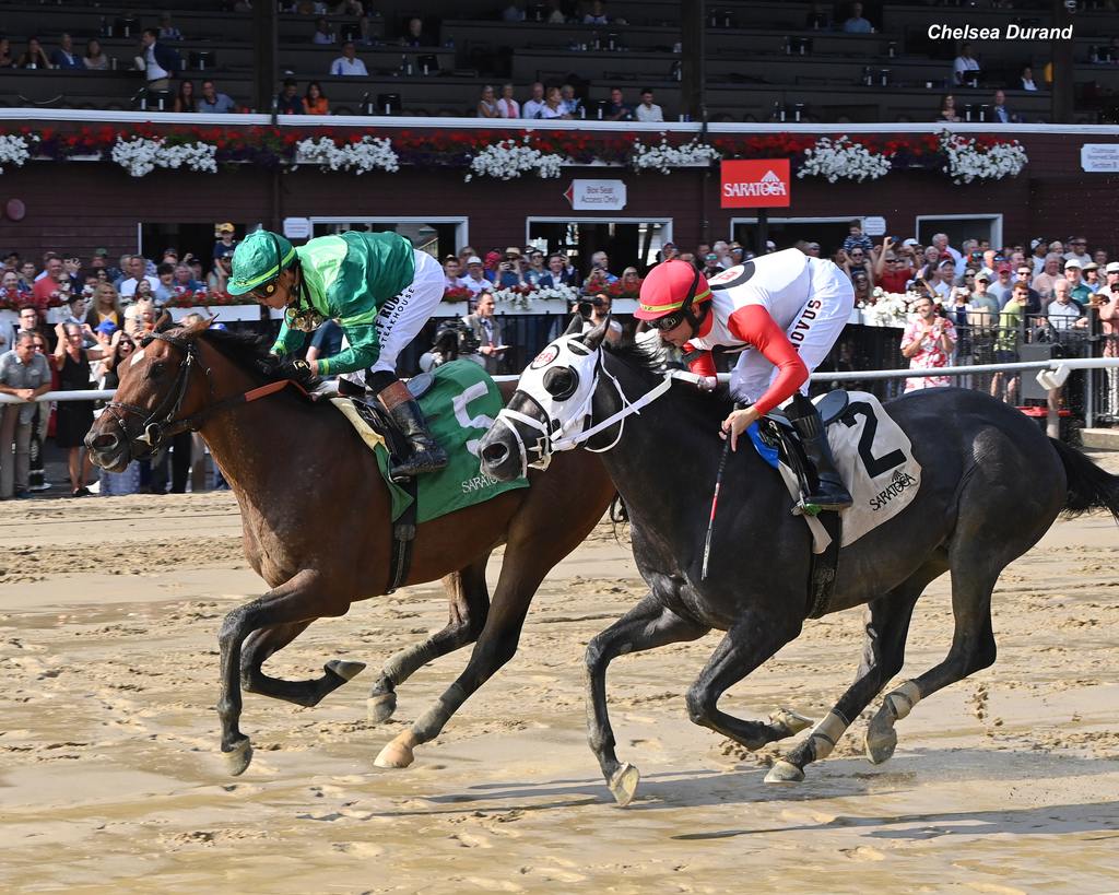 George Briggs #5 zooms to a win under Irad Ortiz, Jr. (Chelsea Durand)