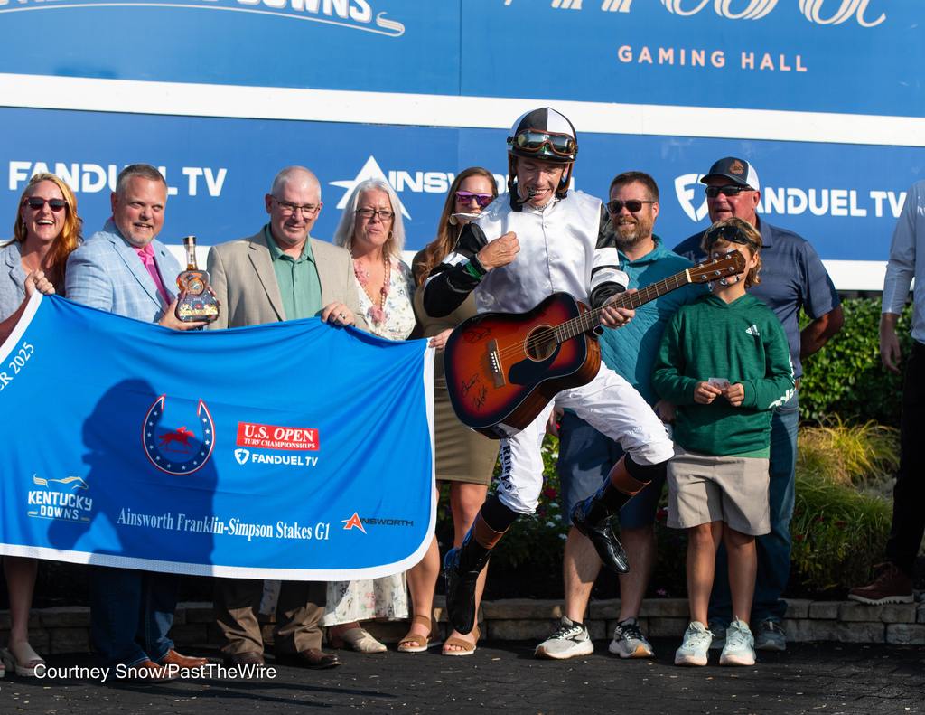 Tyler Gaffalione enjoys the victory. (Courtney Snow/Past The Wire)