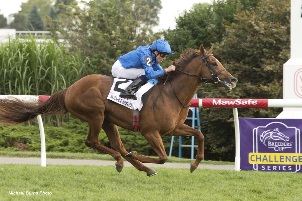 Notable Speech scoring the Grade 1 Rogers Woodbine. (Michael Burns)