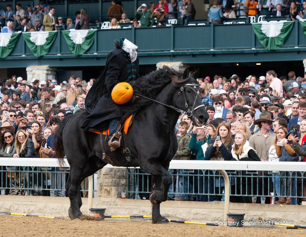 The traditional Keeneland Headless Horsemen rides again. (Courtney Snow/Past The Wire)