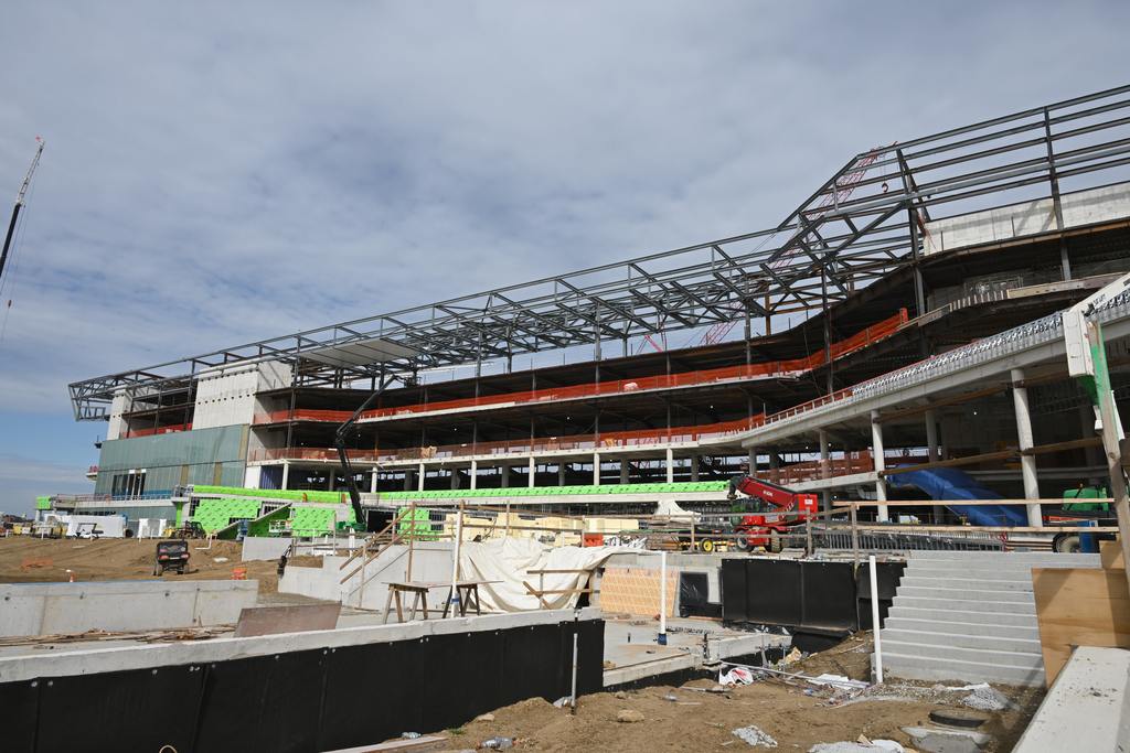 Open framework of the new Belmont Park. (NYRA Photo)