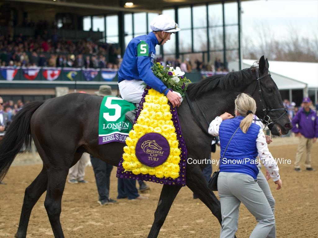 Wearing the winner’s blanket. (Courtney Snow/Past The Wire)