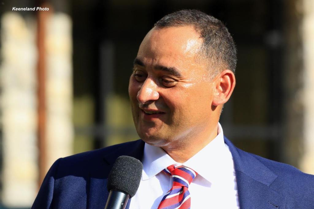 Robbie Medina was part of some Breeders' Cup events as an assistant to trainer Shug McGaughey. Now at age 52, he has a Breeders' Cup starter running in his name. (Keeneland Photo)