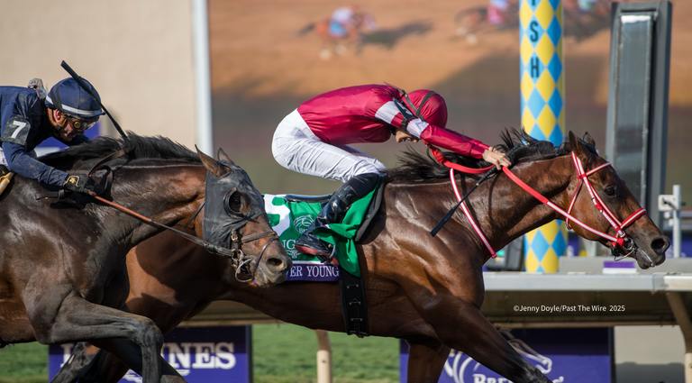 Forever Young under Ryusei Sakai winning the Classic for Japan. (Jenny Doyle/Past The Wire)