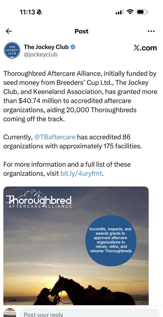 "Jockey Club post on X"